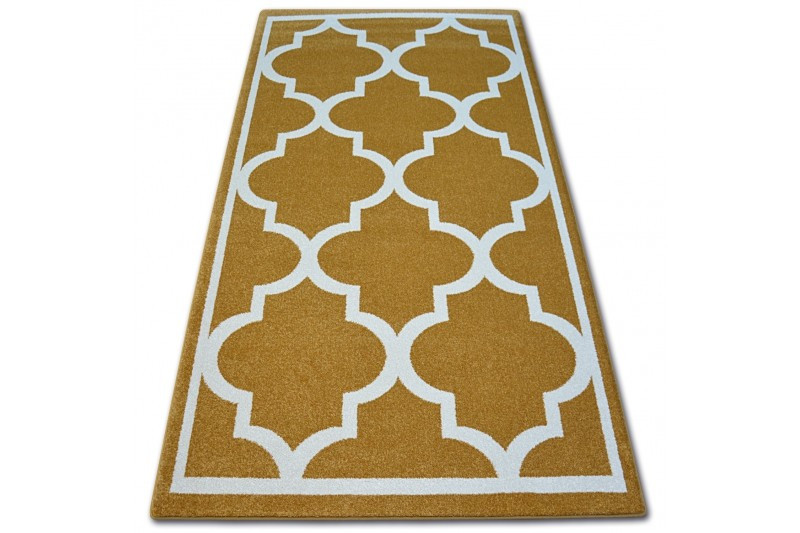 Koberec Sketch F730 zlato / krémový trellis