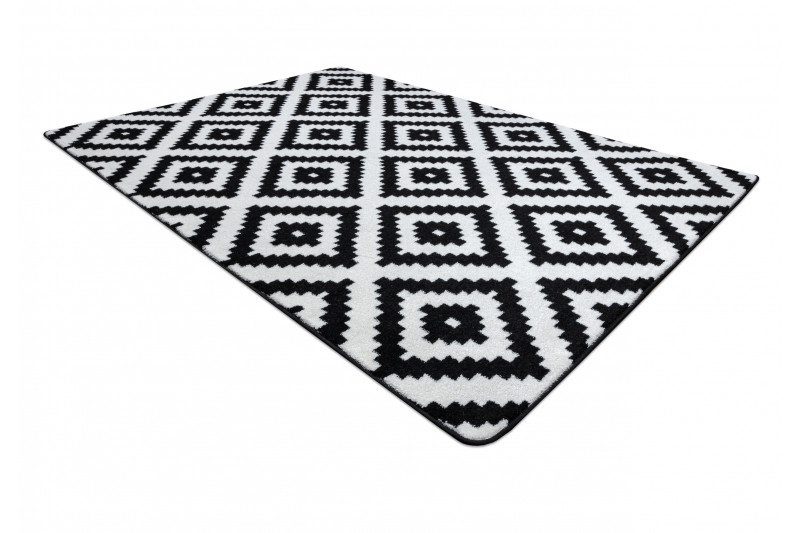 Koberec SKETCH - F998 krém / černý - Čtverce Ruta