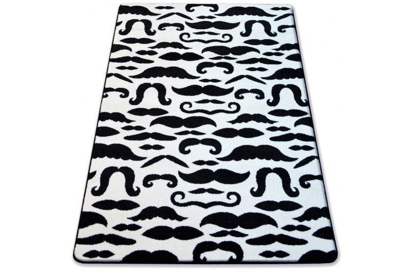 Koberec SKETCH - FA67 krém / černý - vousy