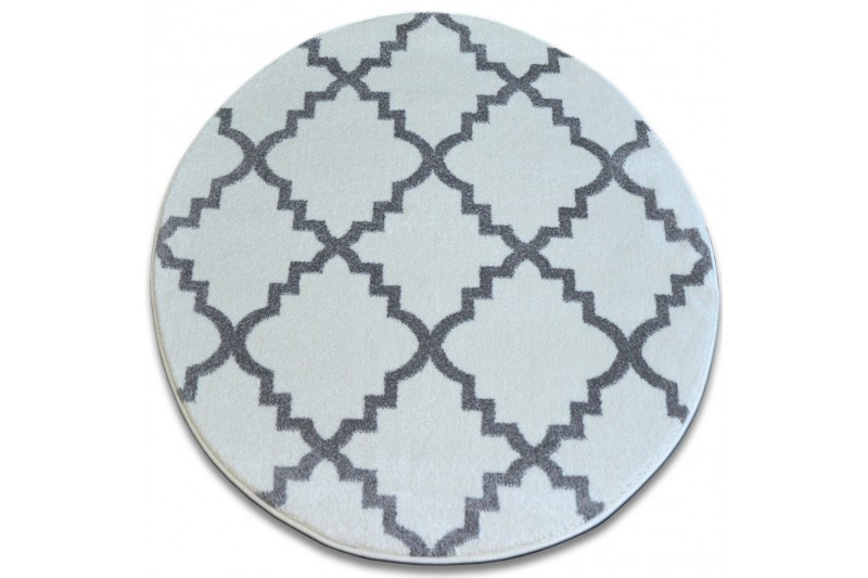 Koberec SKETCH kruh F343 bílo / šedý