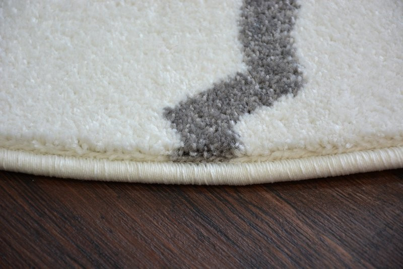 Koberec SKETCH kruh F343 bílo / šedý