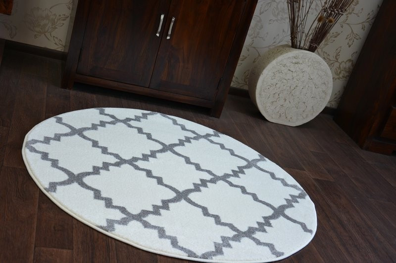 Koberec SKETCH kruh F343 bílo / šedý