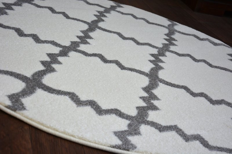 Koberec SKETCH kruh F343 bílo / šedý