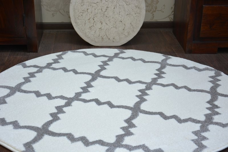 Koberec SKETCH kruh F343 bílo / šedý