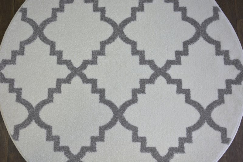 Koberec SKETCH kruh F343 bílo / šedý