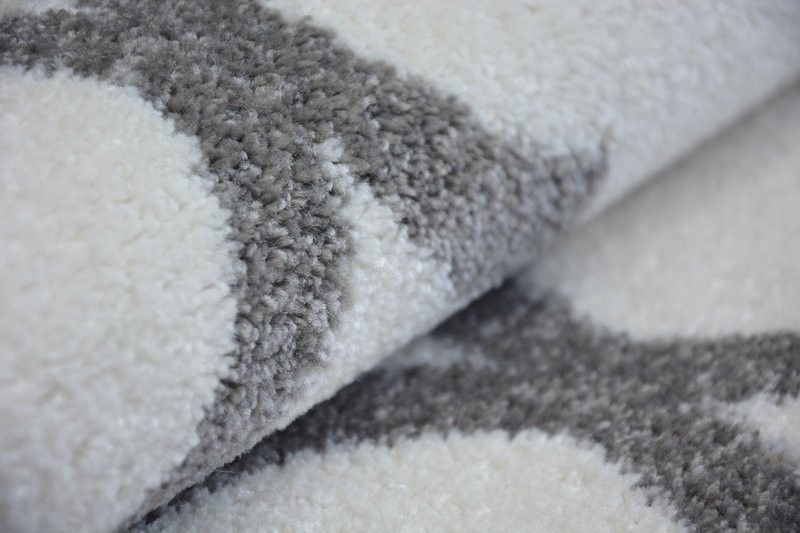 Koberec SKETCH kruh F343 bílo / šedý