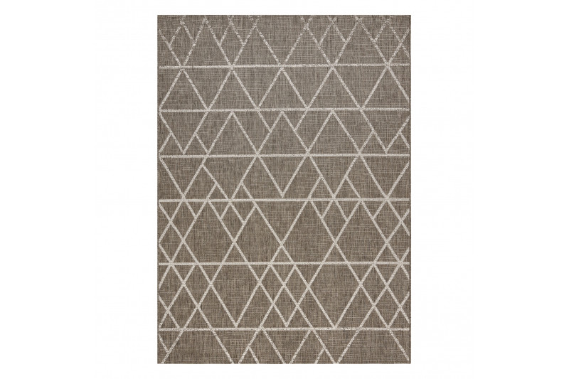 Koberec šňůrkový SIZAL FLOORLUX 20508 taupe / champagne trojúhelníky