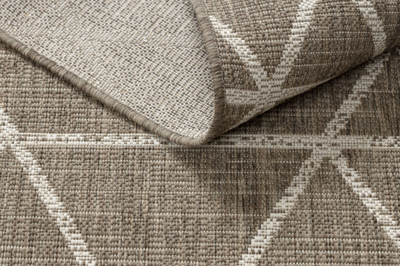 Koberec šňůrkový SIZAL FLOORLUX 20508 taupe / champagne trojúhelníky