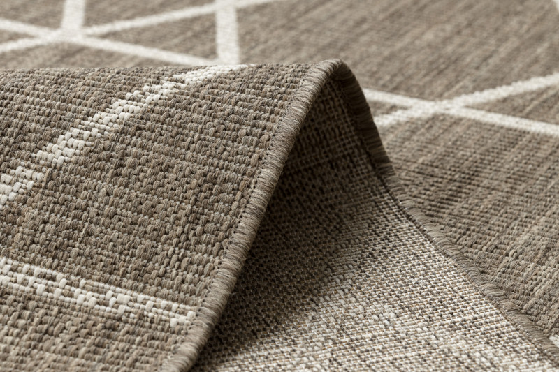 Koberec šňůrkový SIZAL FLOORLUX 20508 taupe / champagne trojúhelníky
