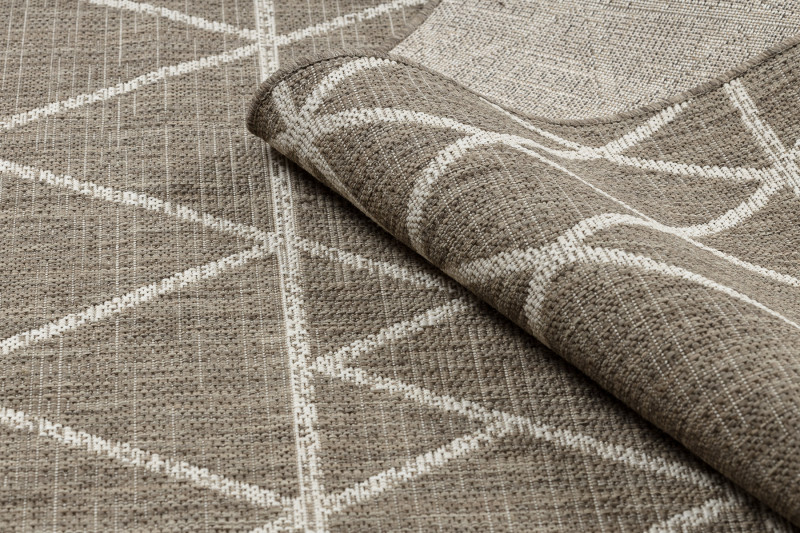 Koberec šňůrkový SIZAL FLOORLUX 20508 taupe / champagne trojúhelníky