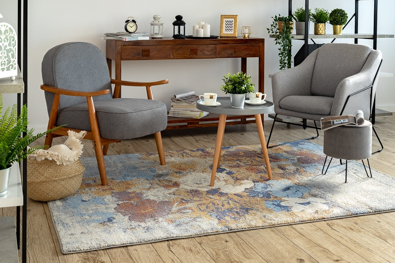 Koberec SOFT 6312 Světle šedý / Nebeský