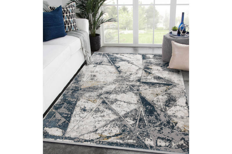 Koberec TULS 51326 sloní kost / modrý