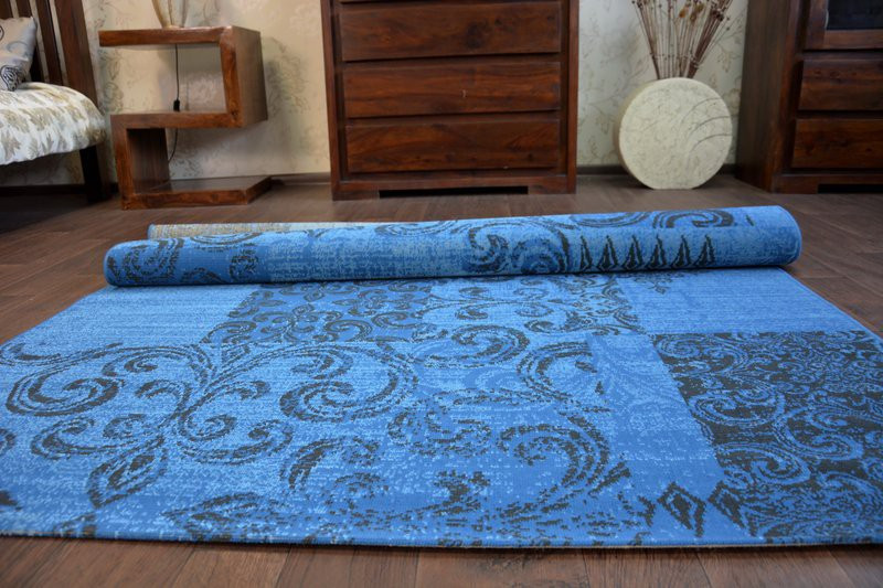 Koberec Vintage 22215/073 nebeský / šedý