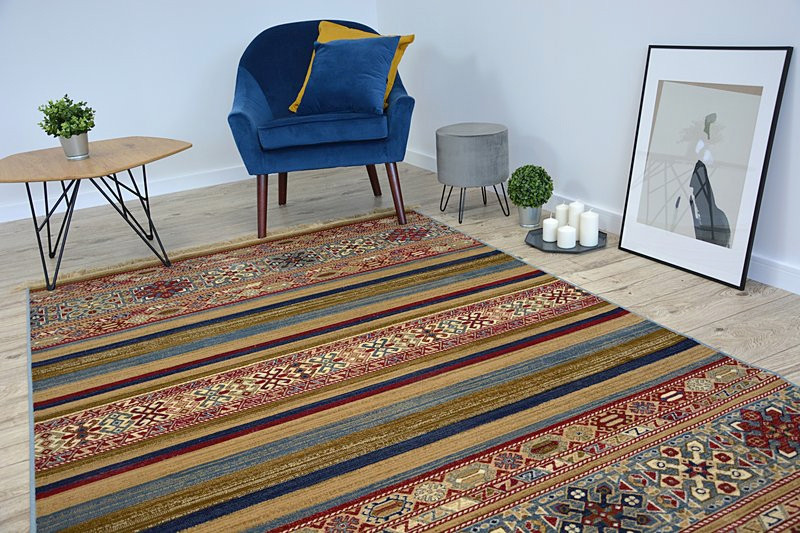 Koberec WINDSOR 22890 ETNIC FREDZLE modrý/bordo