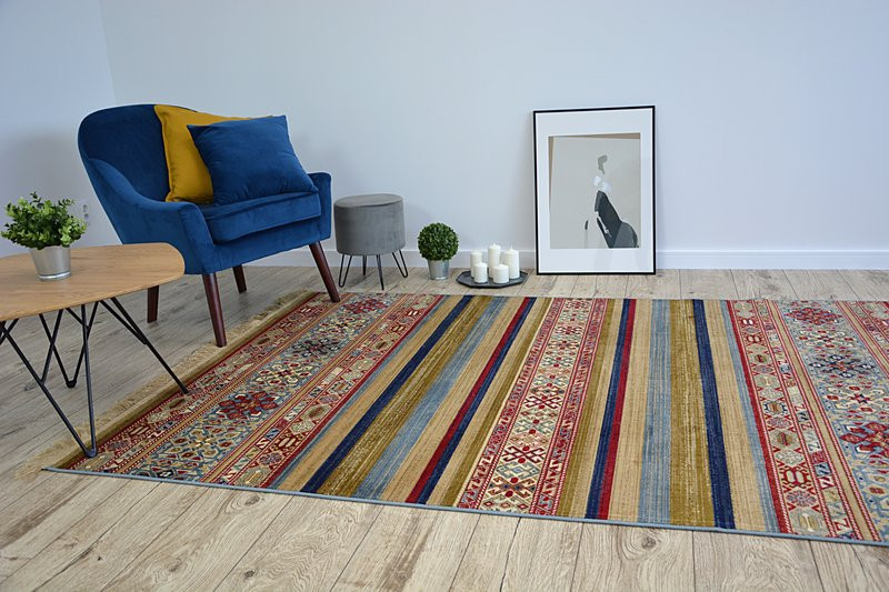 Koberec WINDSOR 22890 ETNIC FREDZLE modrý/bordo