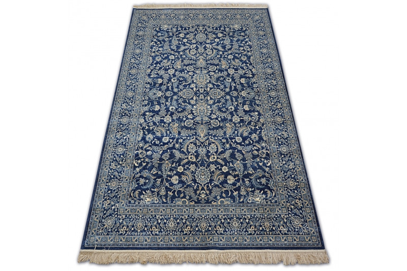 Koberec WINDSOR 22935 ŽAKARD tmavomodrý - Kvety