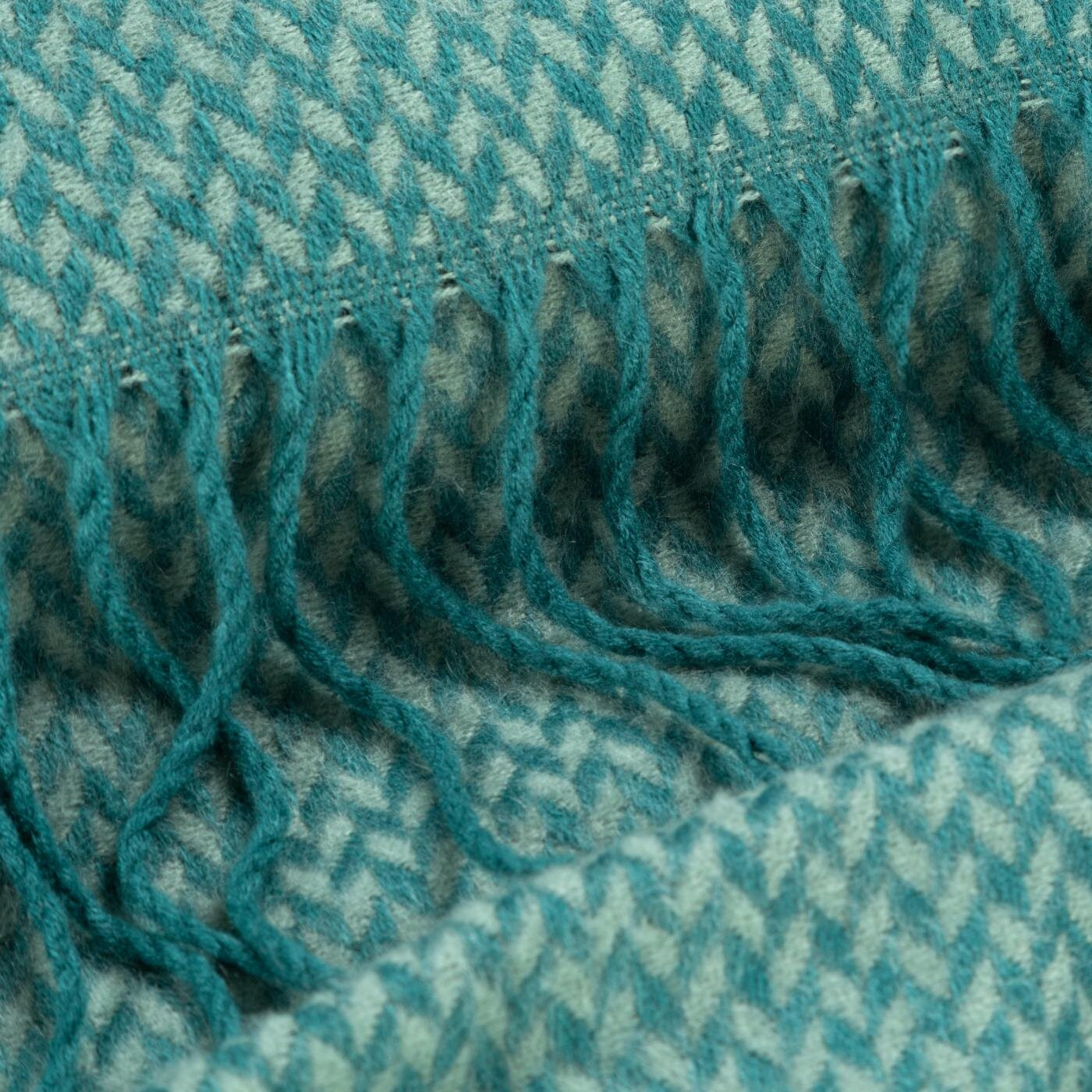 Deka AKRYL s třásněmi, mátová / tyrkysová