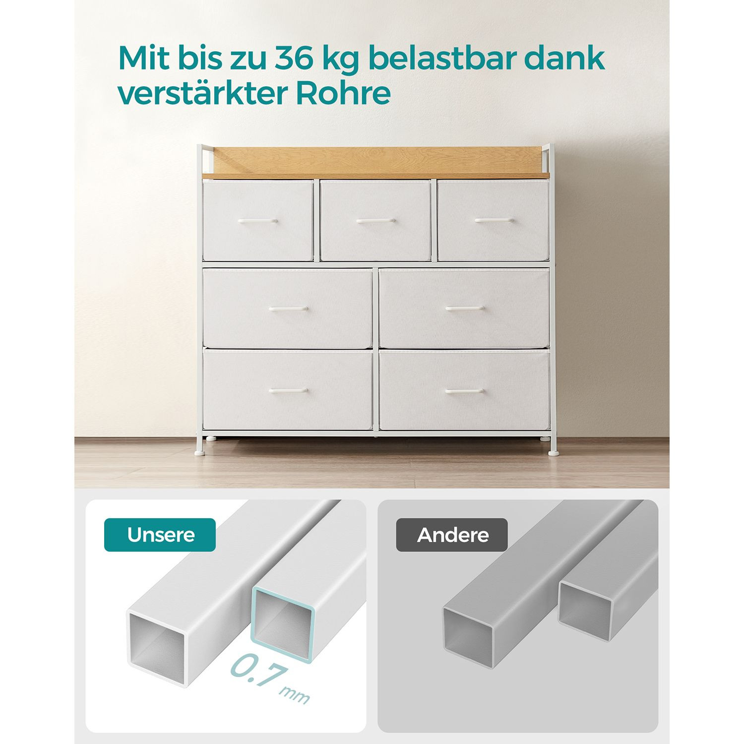 Komoda s látkovými zásuvkami LTS523W57