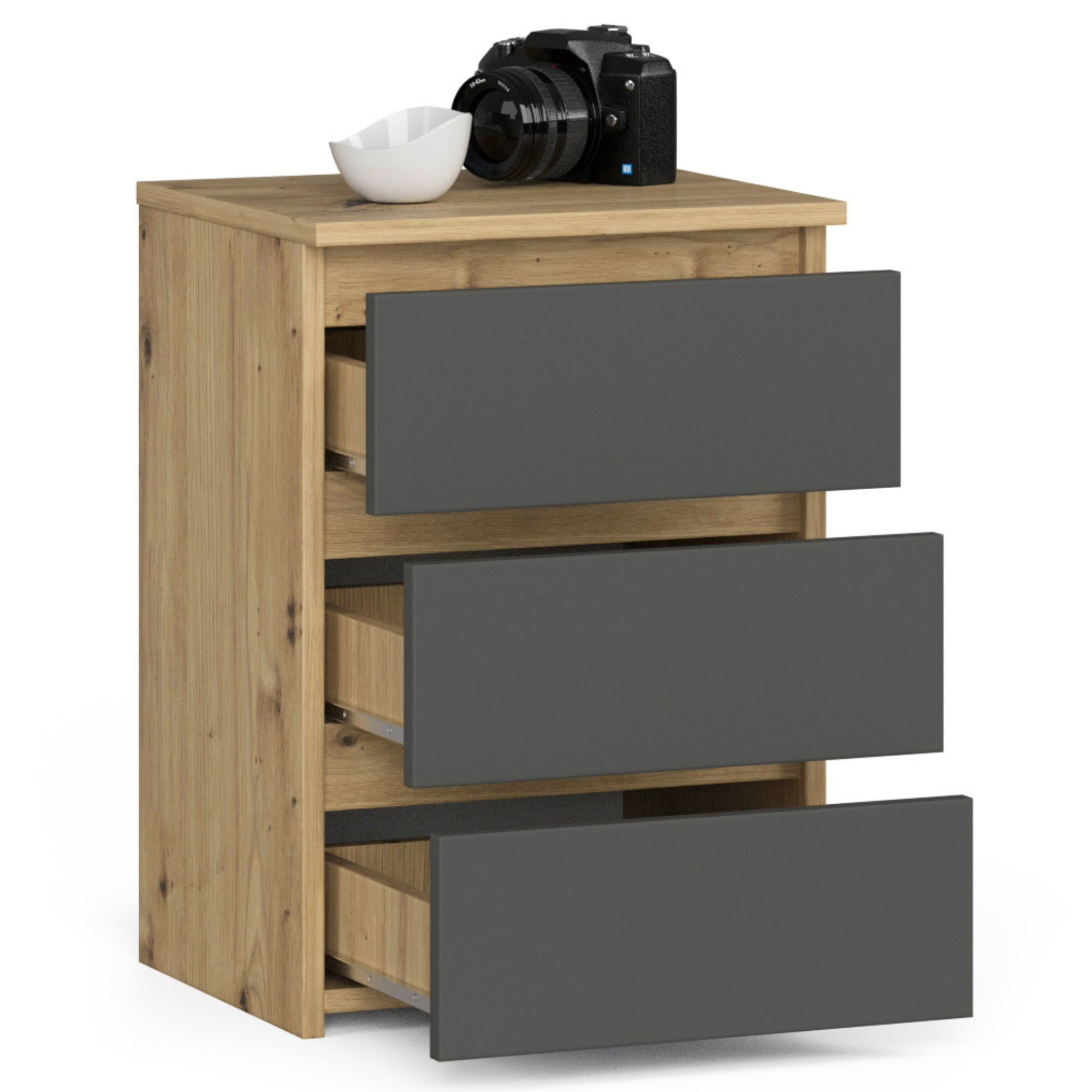 Noční stolek CL3/40 dub artisan / šedý