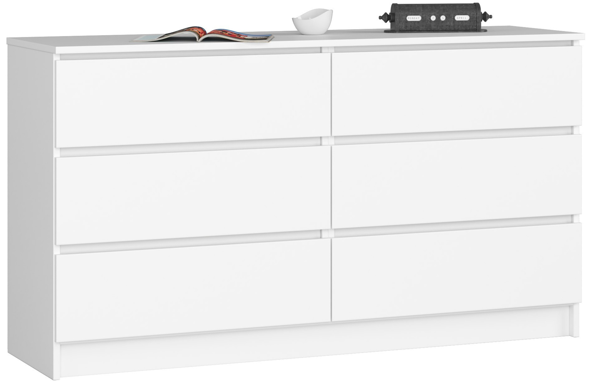 Komoda K140 6SZ CLP bílá