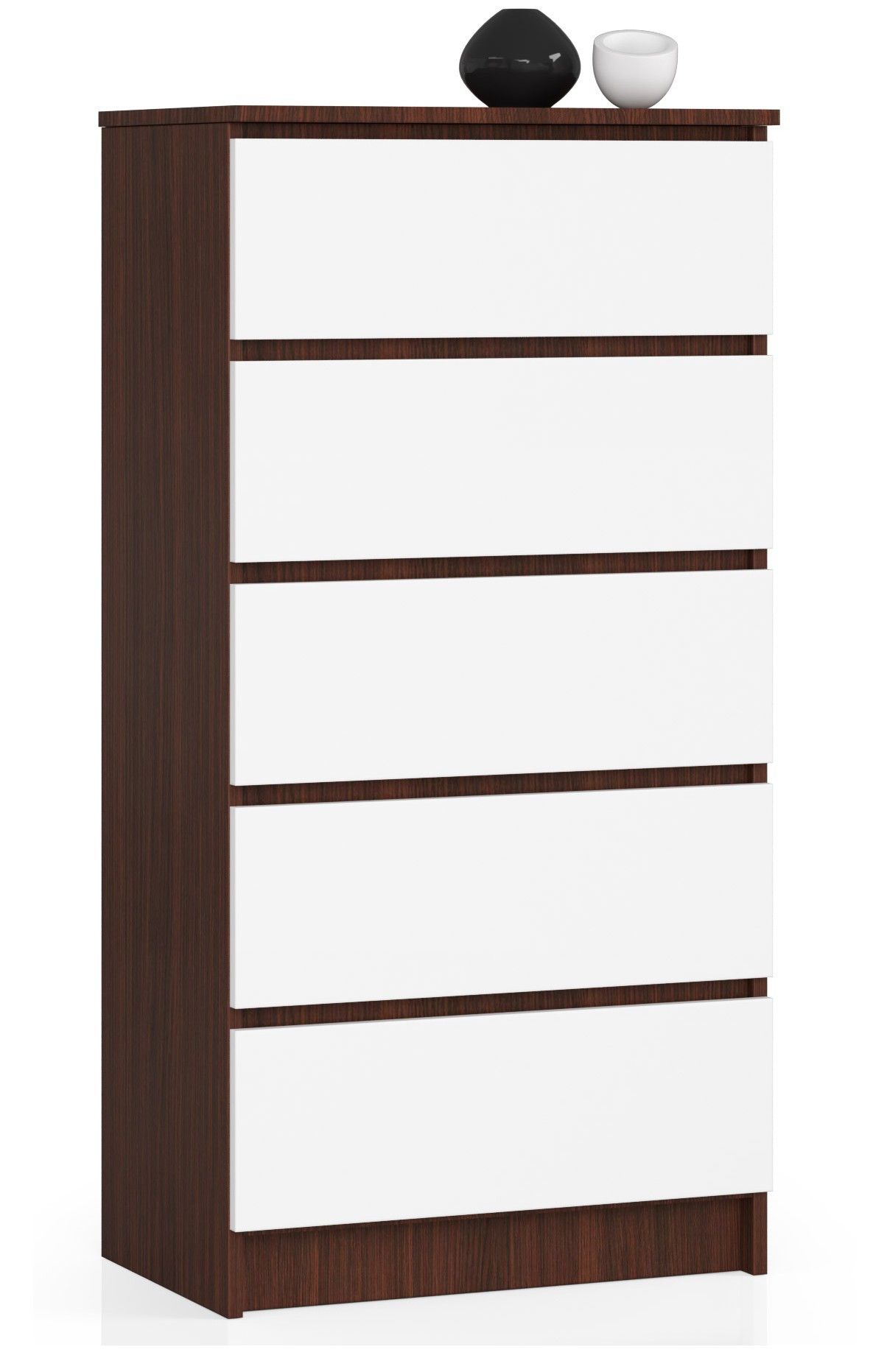 Komoda K60 5SZ CLP wenge / bílá