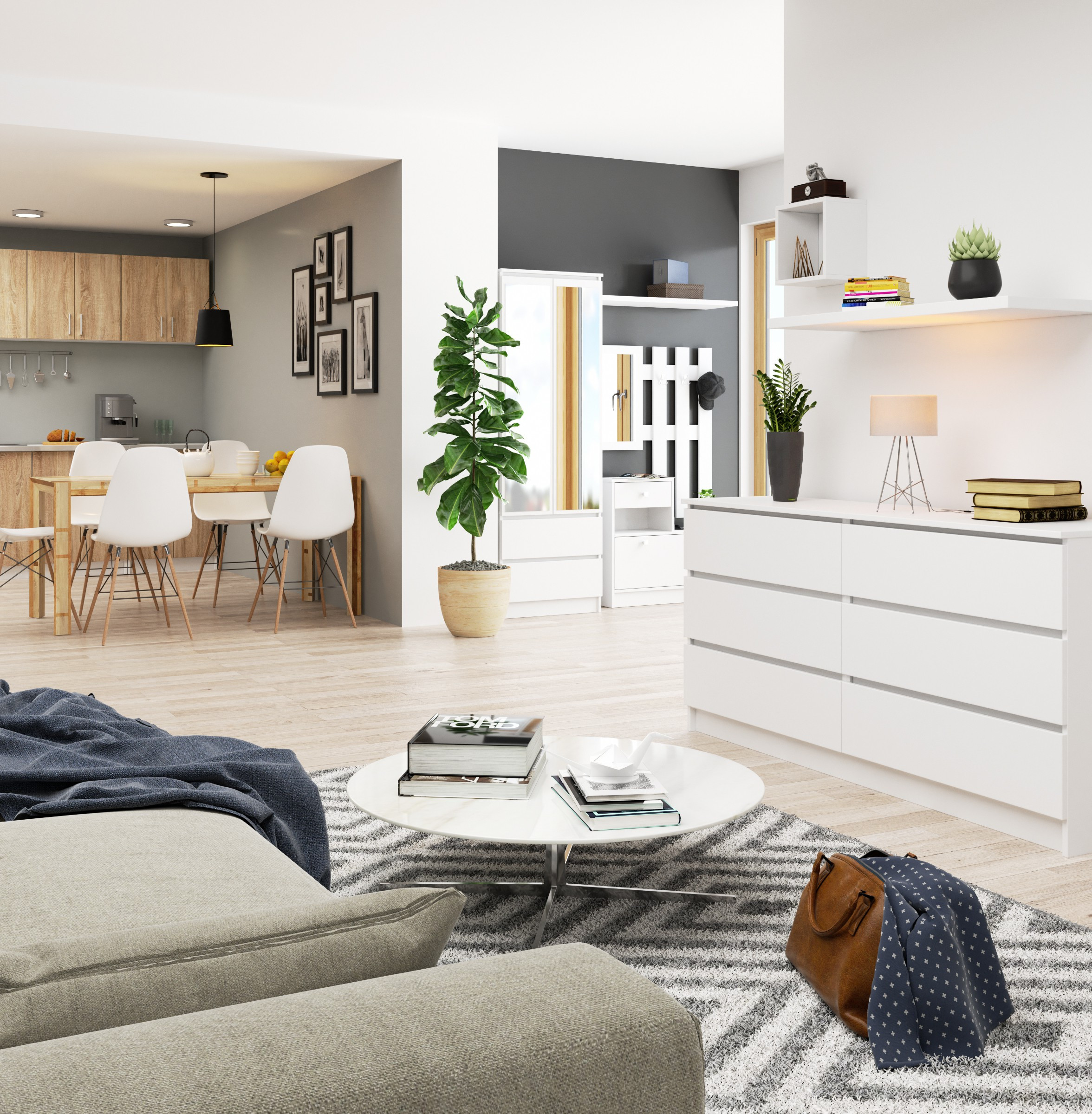 Komoda K160 6SZ CLP bílá