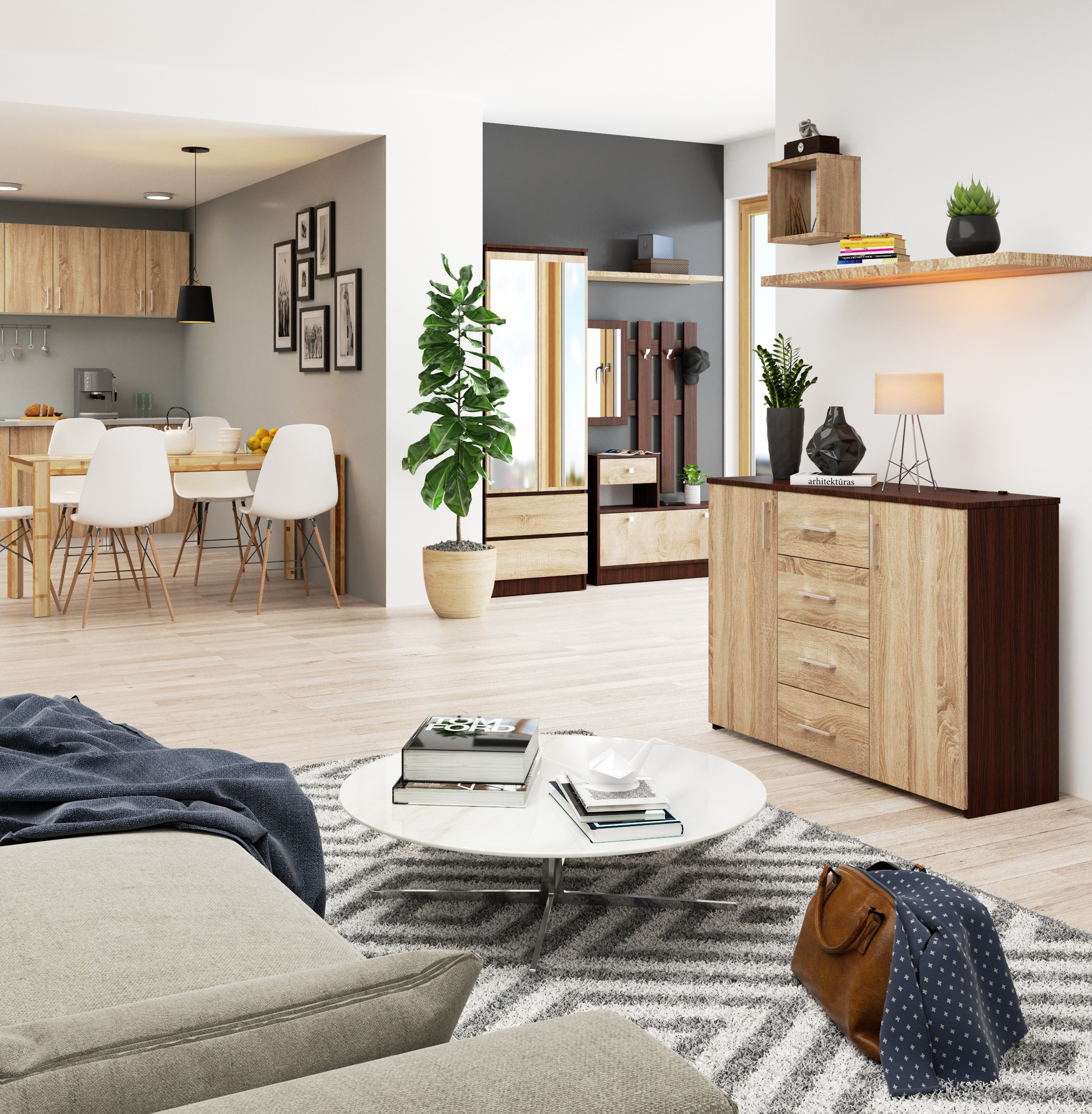 Komoda K45 wenge / dub sonoma