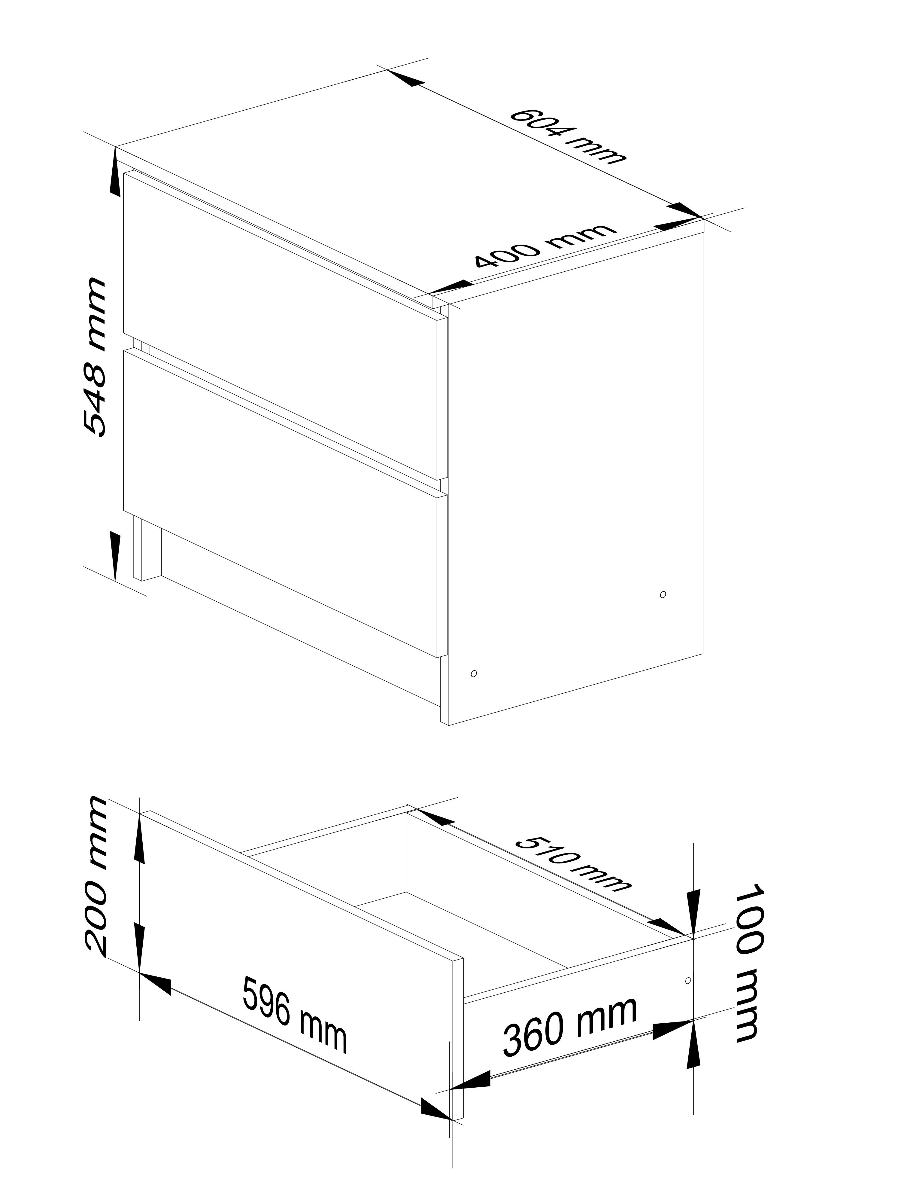 Noční stolek K60 2SZ CLP dub craft