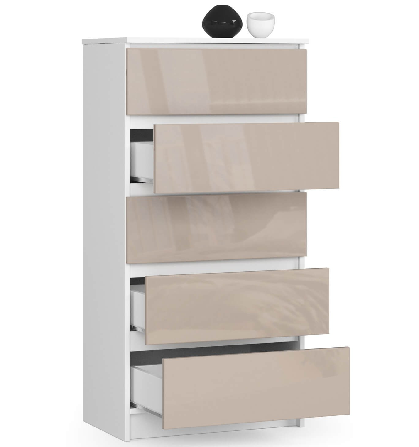 Komoda K60 5SZ CLP cappuccino, lesk