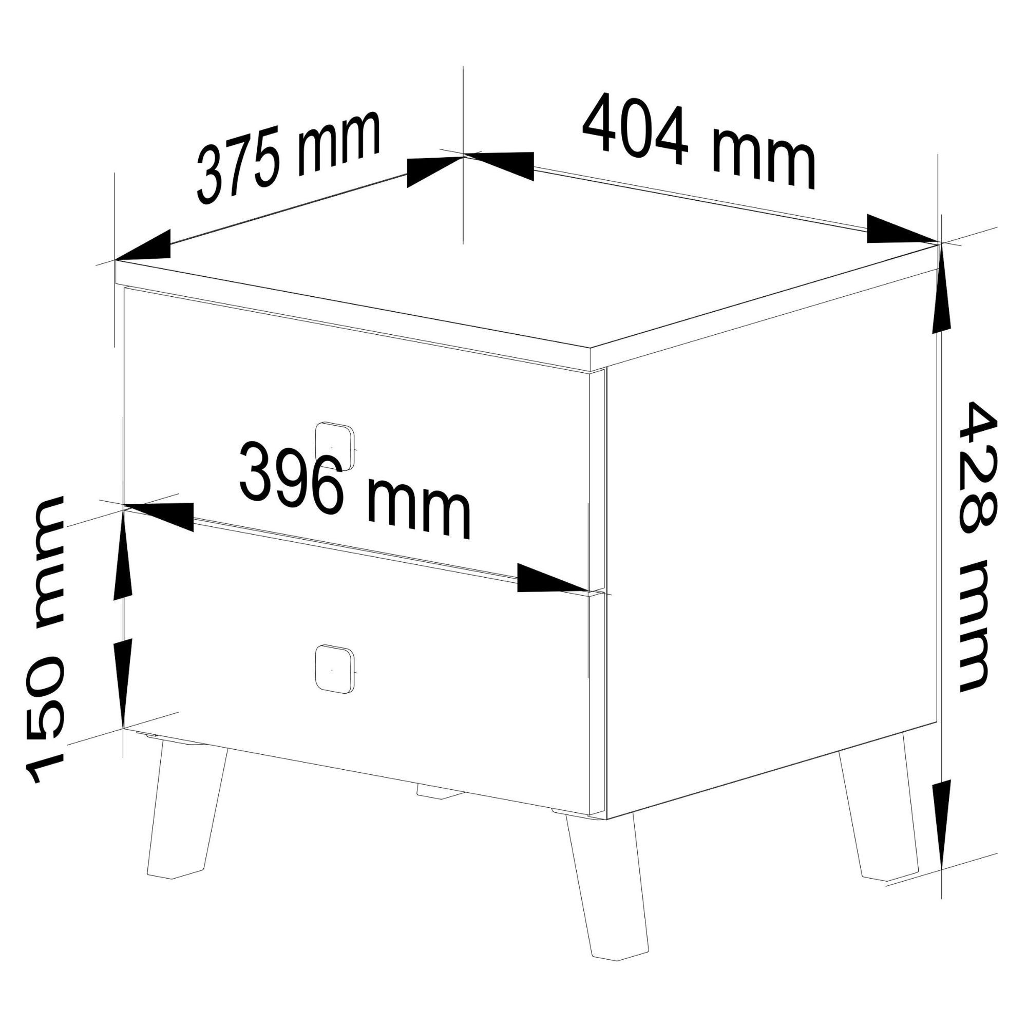 Noční stolek MOBI K-02 bílý / černý