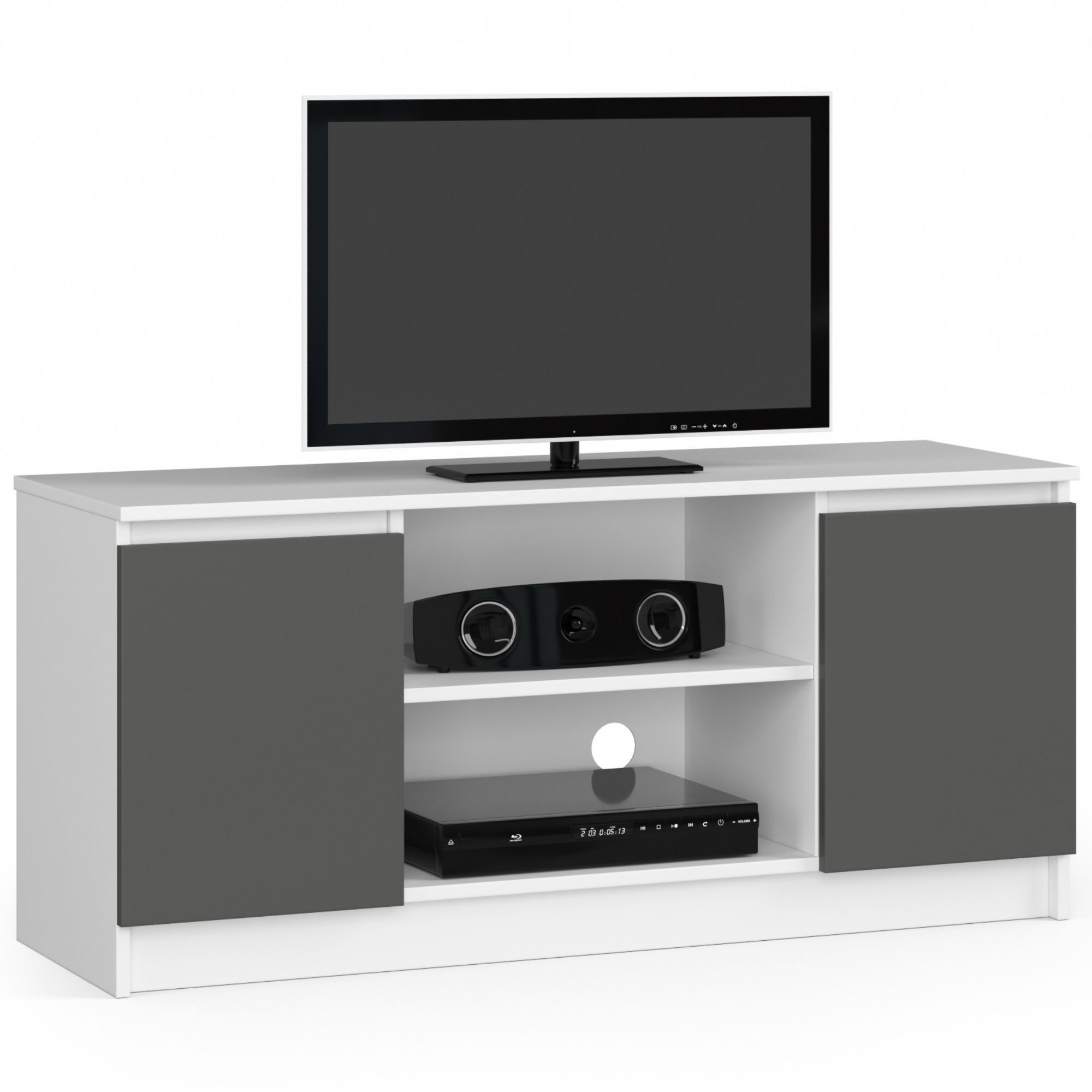 Stolek pod TV RTV 120 2D 1P bílý / šedý