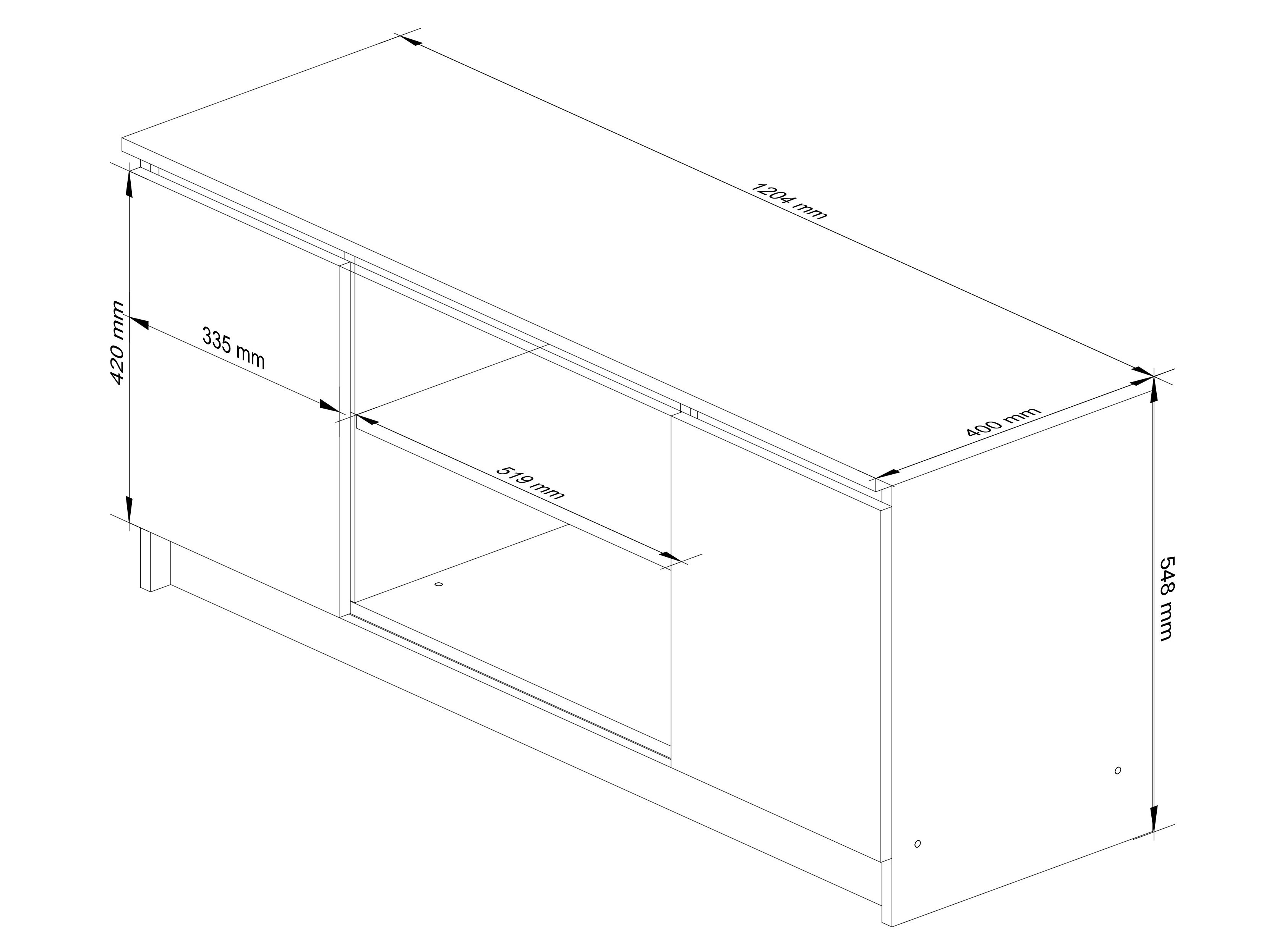 Stolek pod TV RTV 120 2D 1P dub artisan
