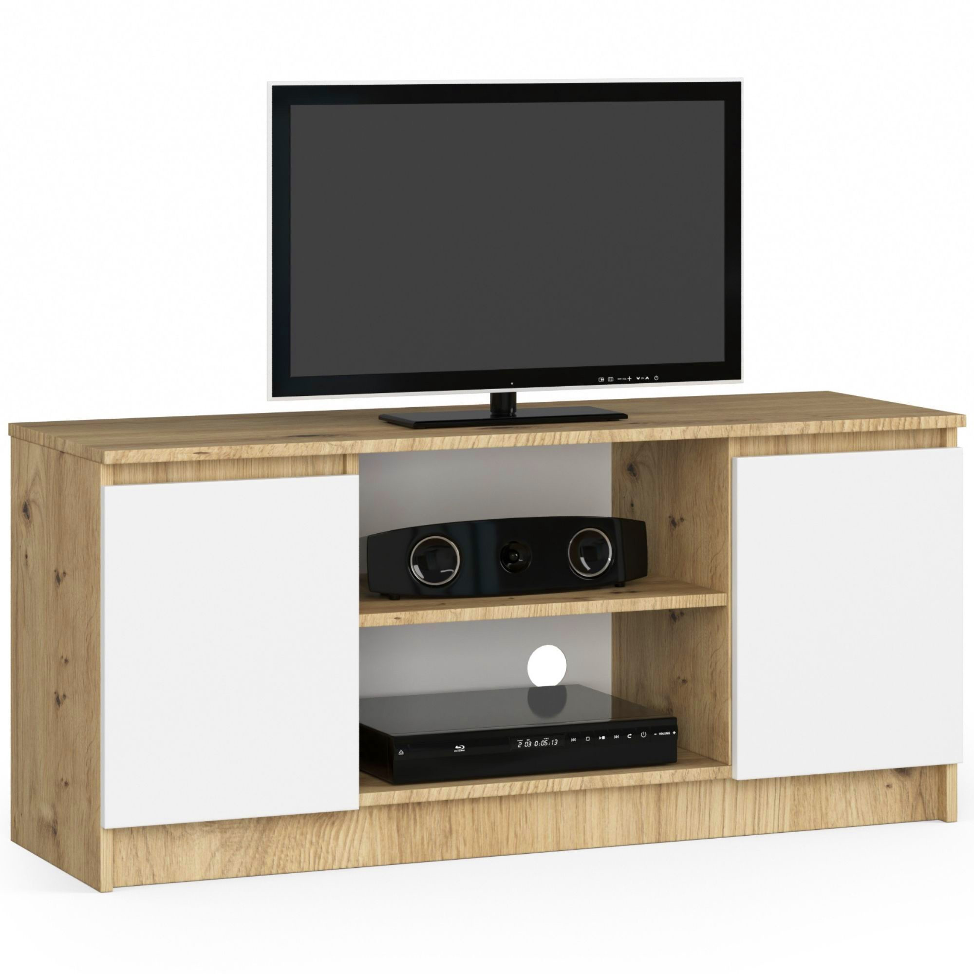 Stolek pod TV RTV 120 2D 1P dub artisan / bílý