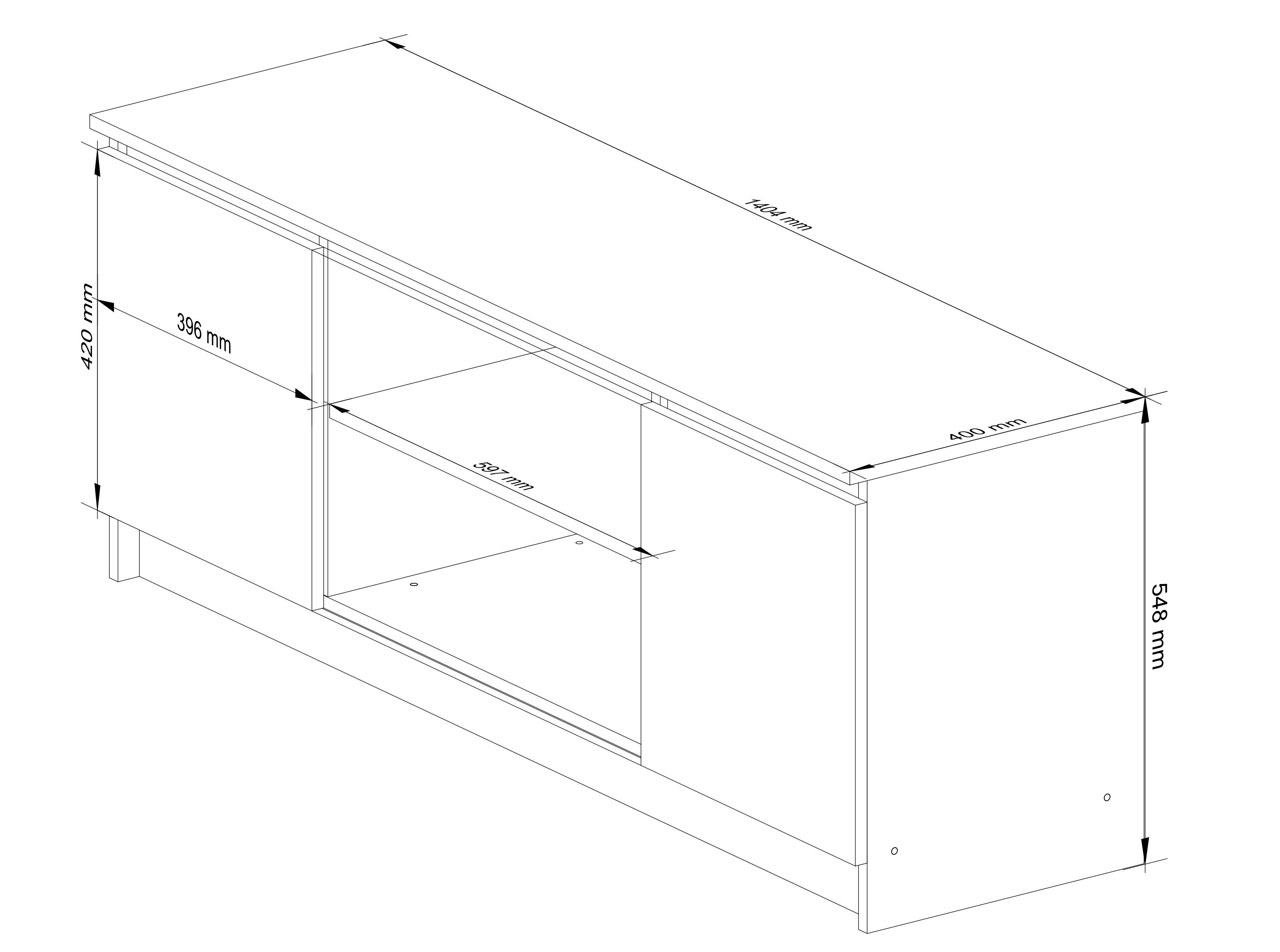 Stolek pod TV RTV 140 2D 1P dub artisan