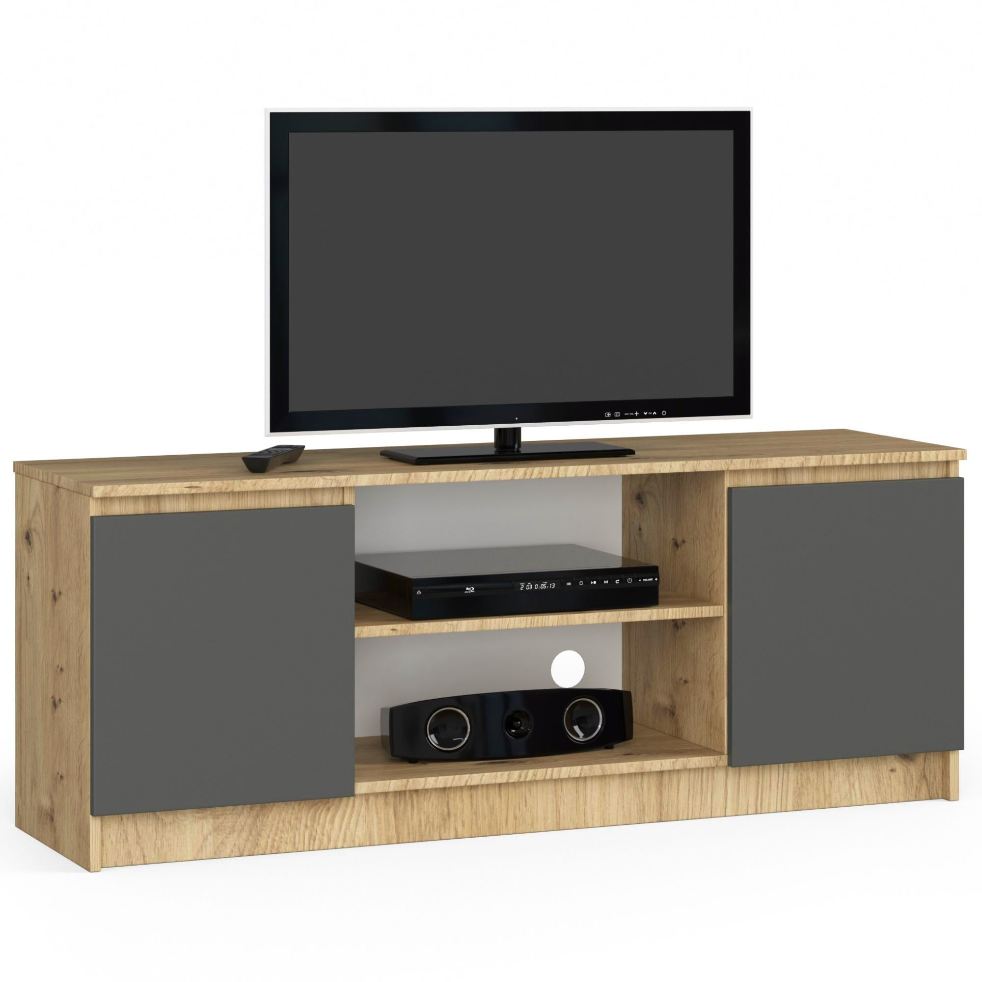 Stolek pod TV RTV 140 2D 1P dub artisan / šedý