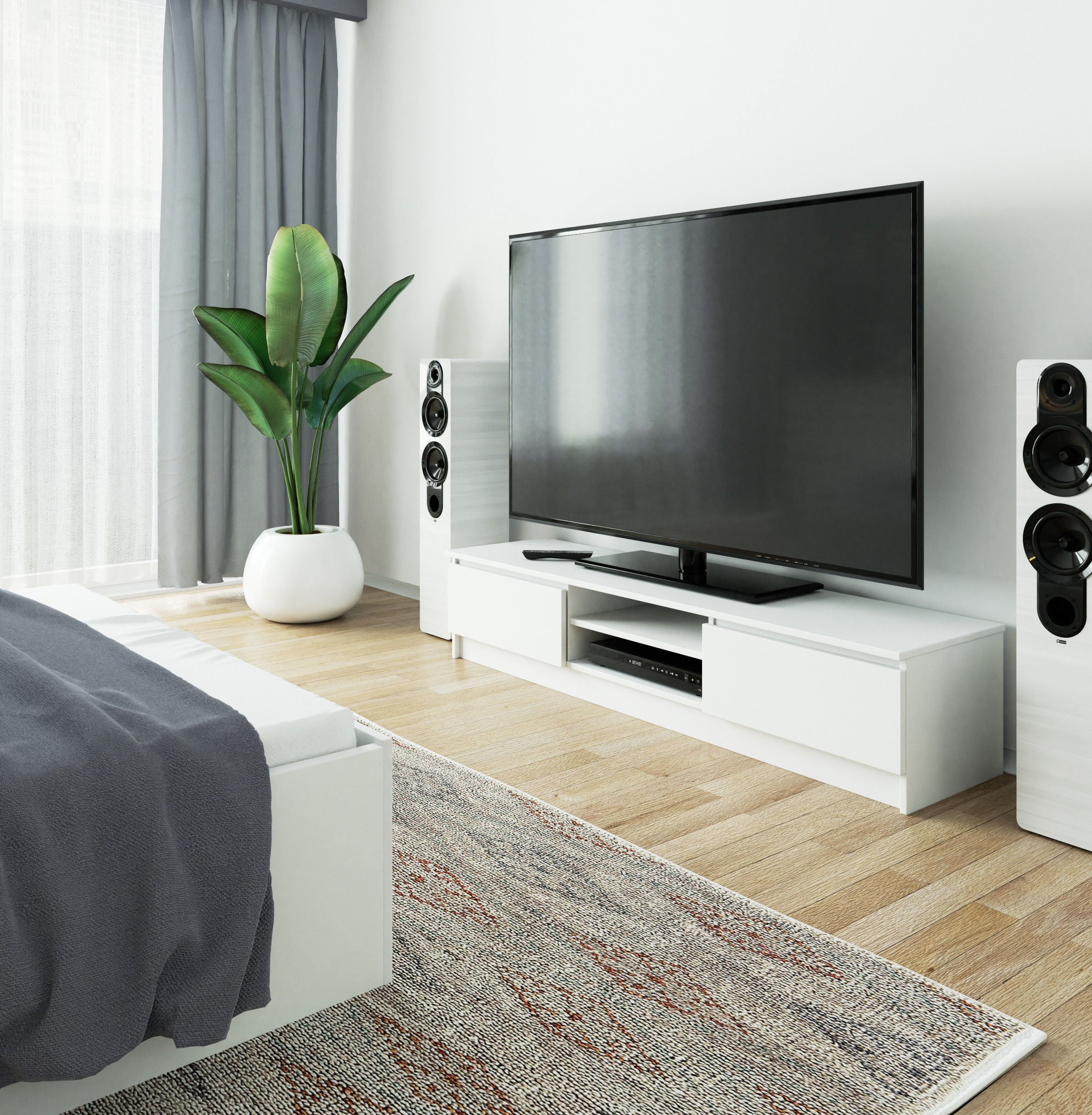 Stolek pod TV RTV K 160 CLP bílý