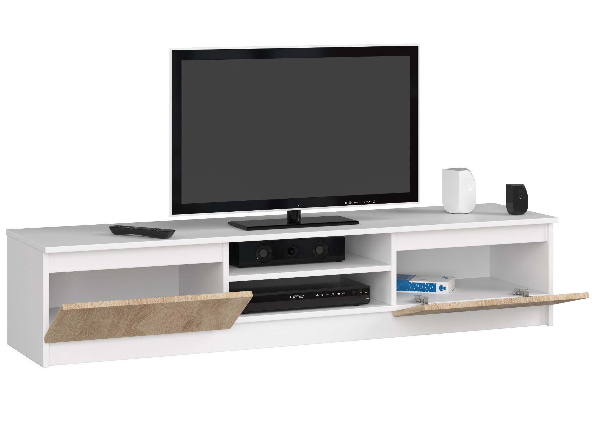Stolek pod TV RTV K 160 CLP bílý / sonoma