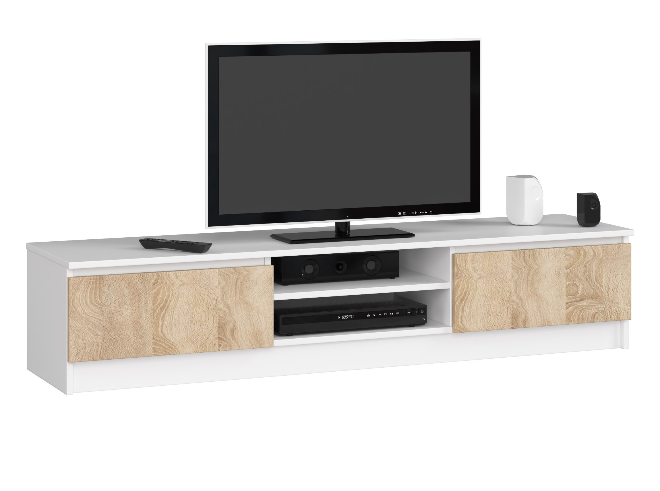 Stolek pod TV RTV K 160 CLP bílý / sonoma