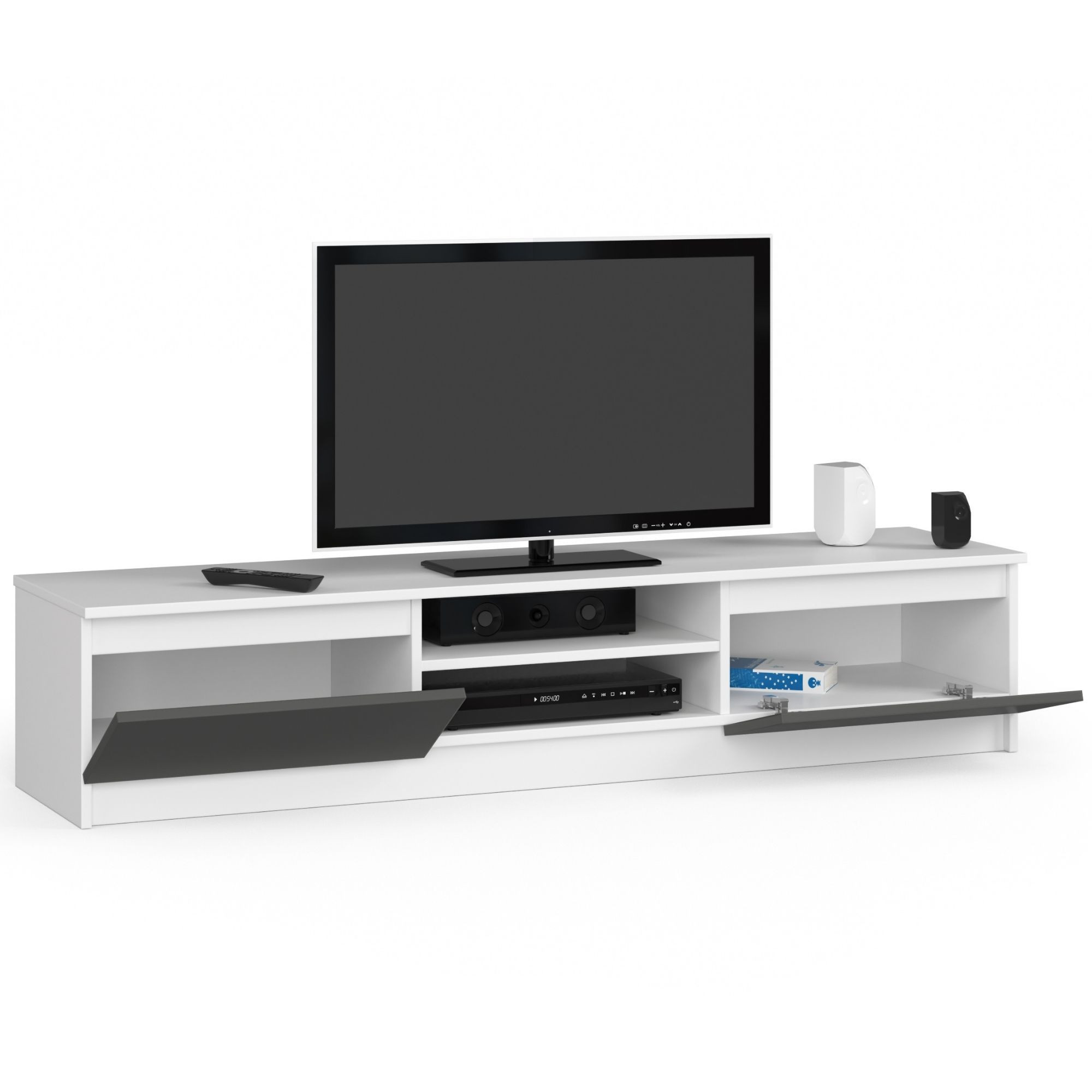 Stolek pod TV RTV K 160 CLP bílý / šedý