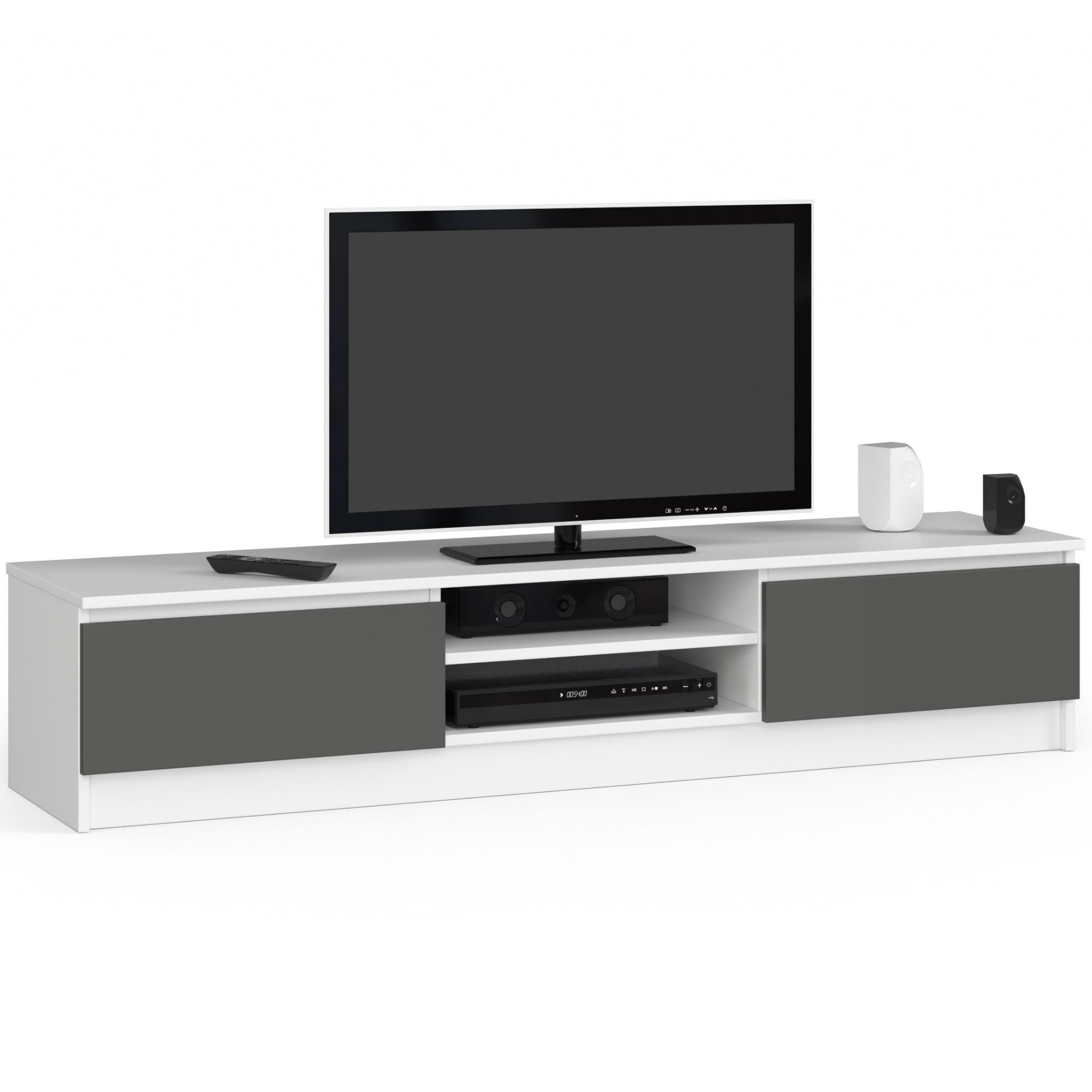 Stolek pod TV RTV K 160 CLP bílý / šedý