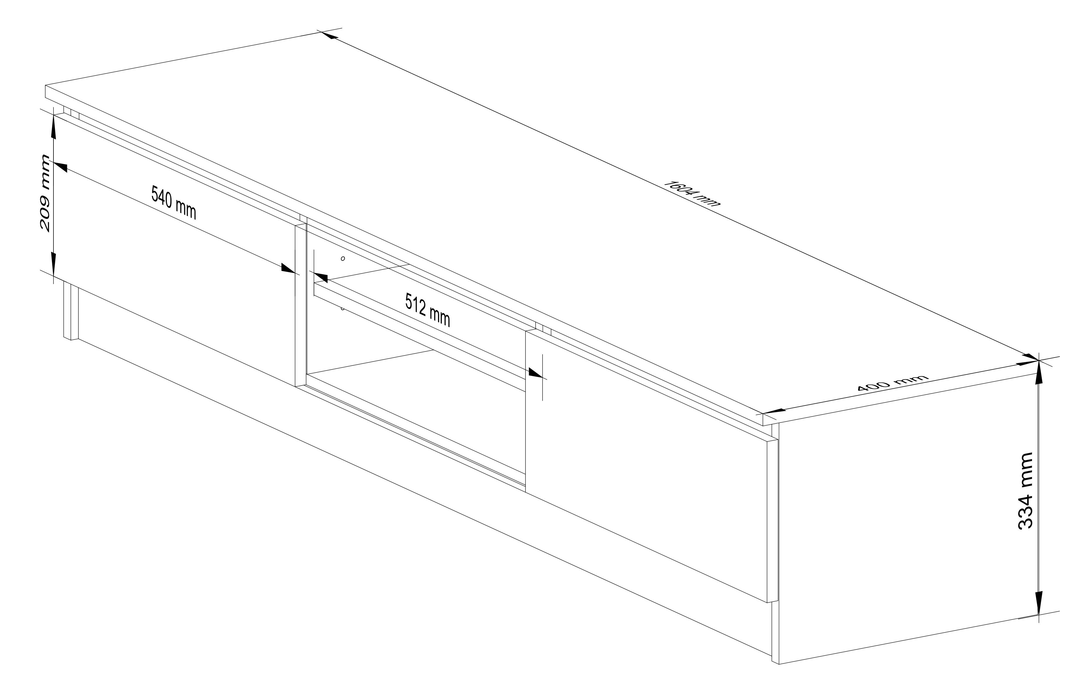 Stolek pod TV RTV K 160 CLP dub artisan / bílý