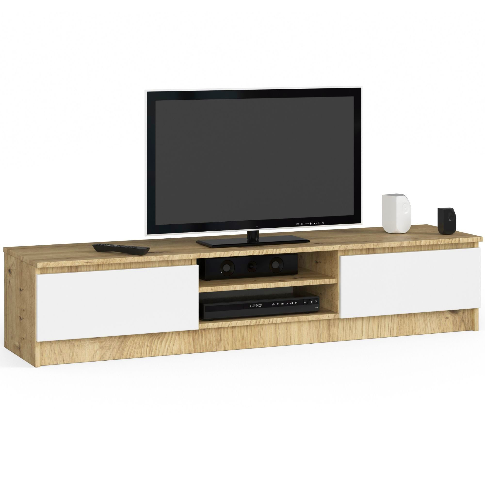 Stolek pod TV RTV K 160 CLP dub artisan / bílý