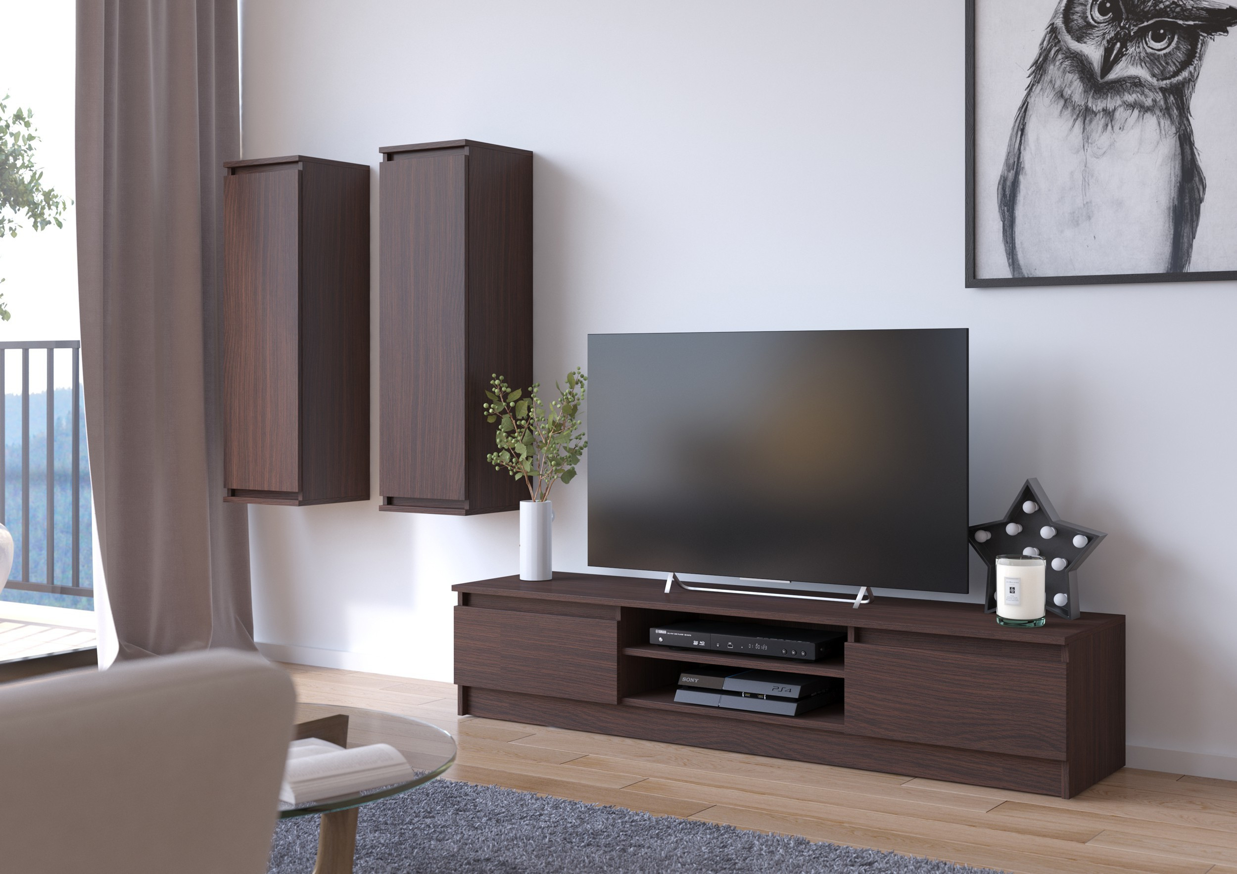 Stolek pod TV RTV K 160 CLP wenge