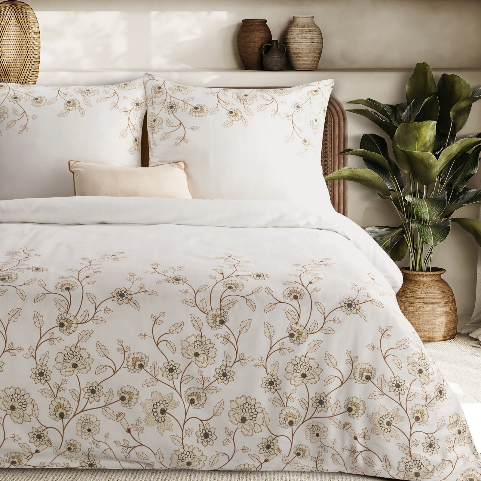 Ložní souprava SPRING 44 bílá / světle hnědá