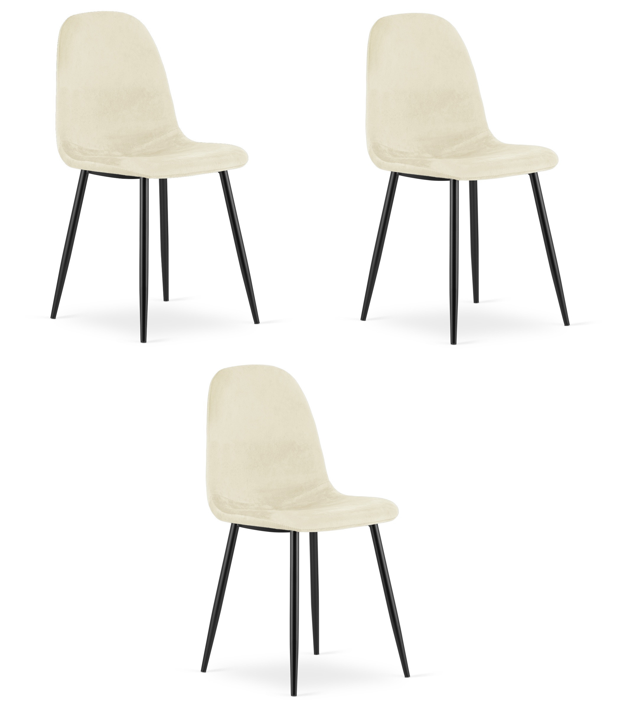 Set tří jídelních židlí COMO béžový (3 ks)