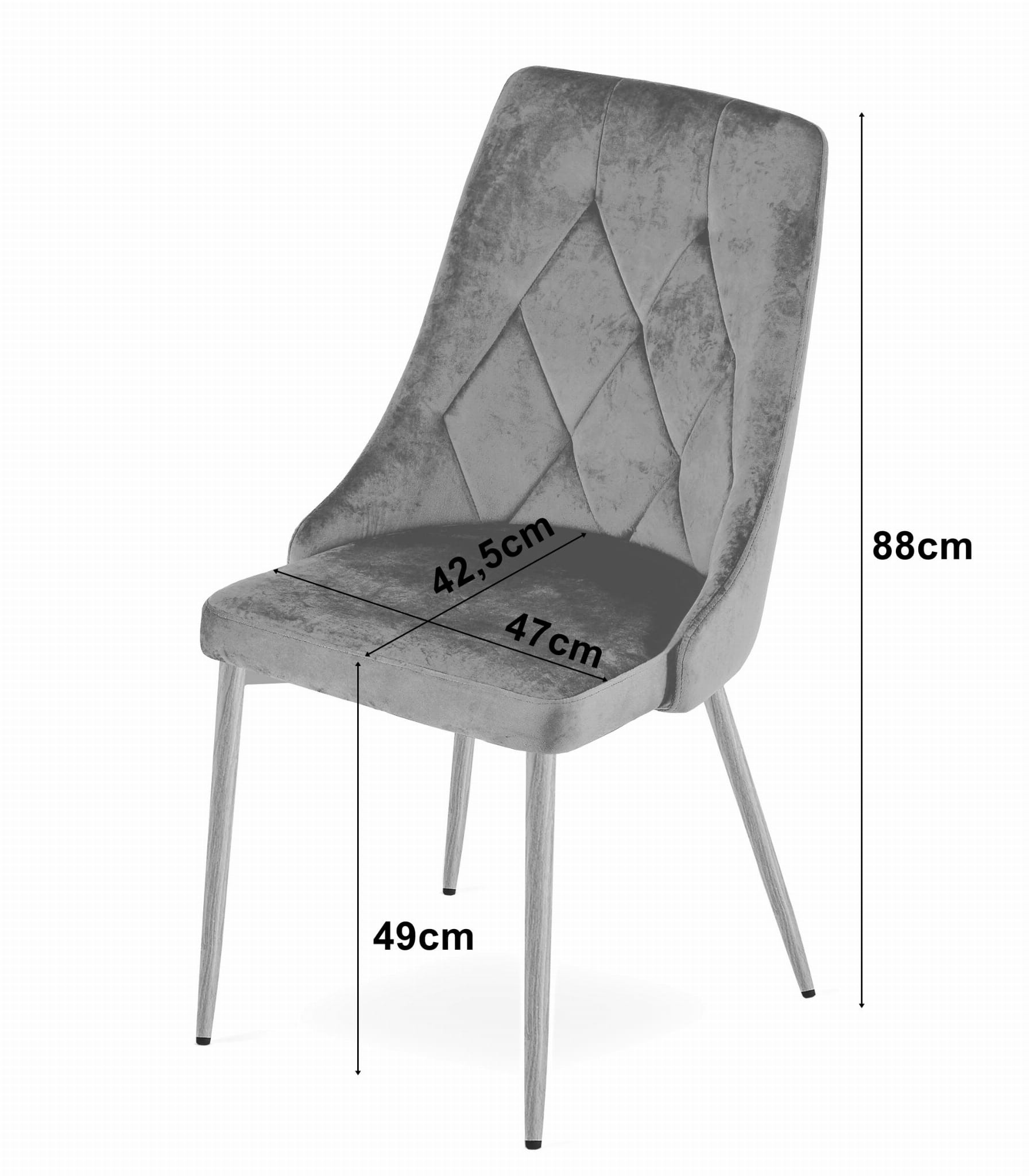 Jídelní židle IMOLA sametová černá / dřevěné nohy