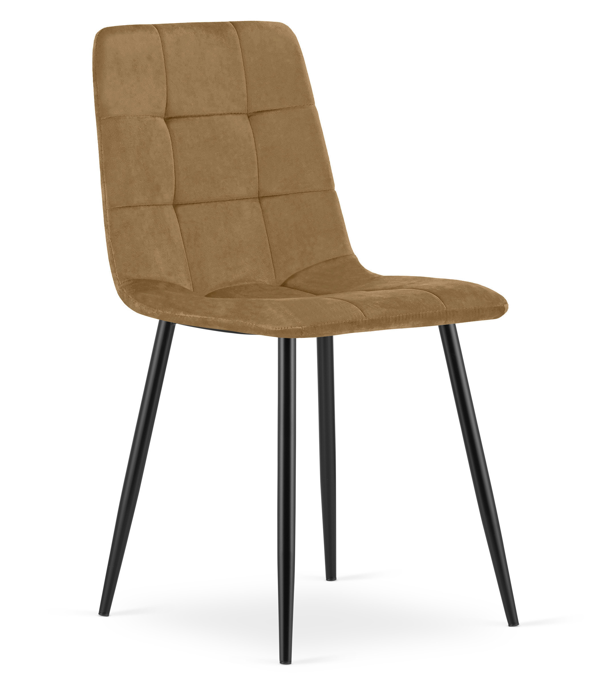 Jídelní židle KARA sametová, hnědá / černé nohy