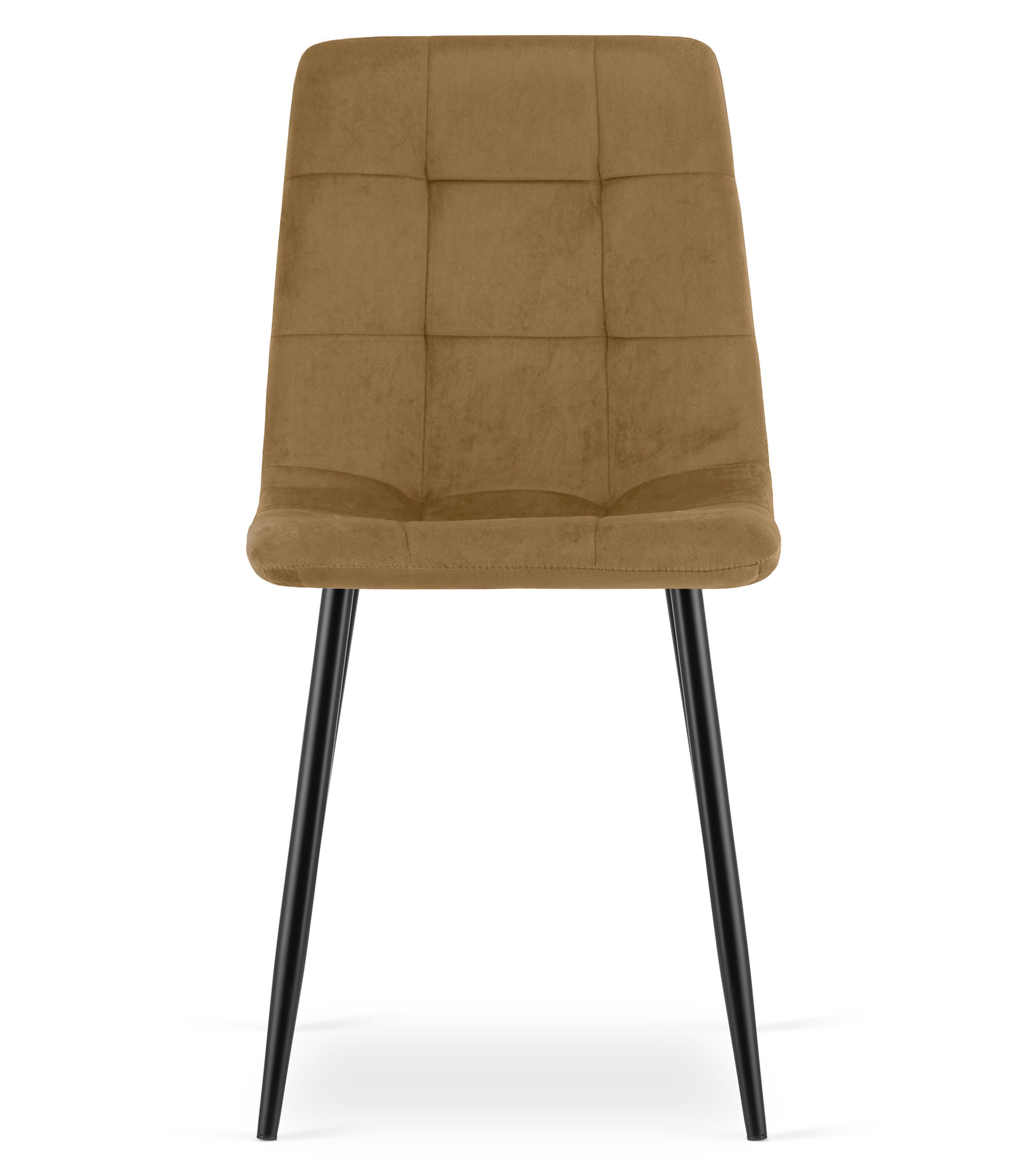 Set tří jídelních židlí KARA sametové, hnědé / černé nohy (3 ks)
