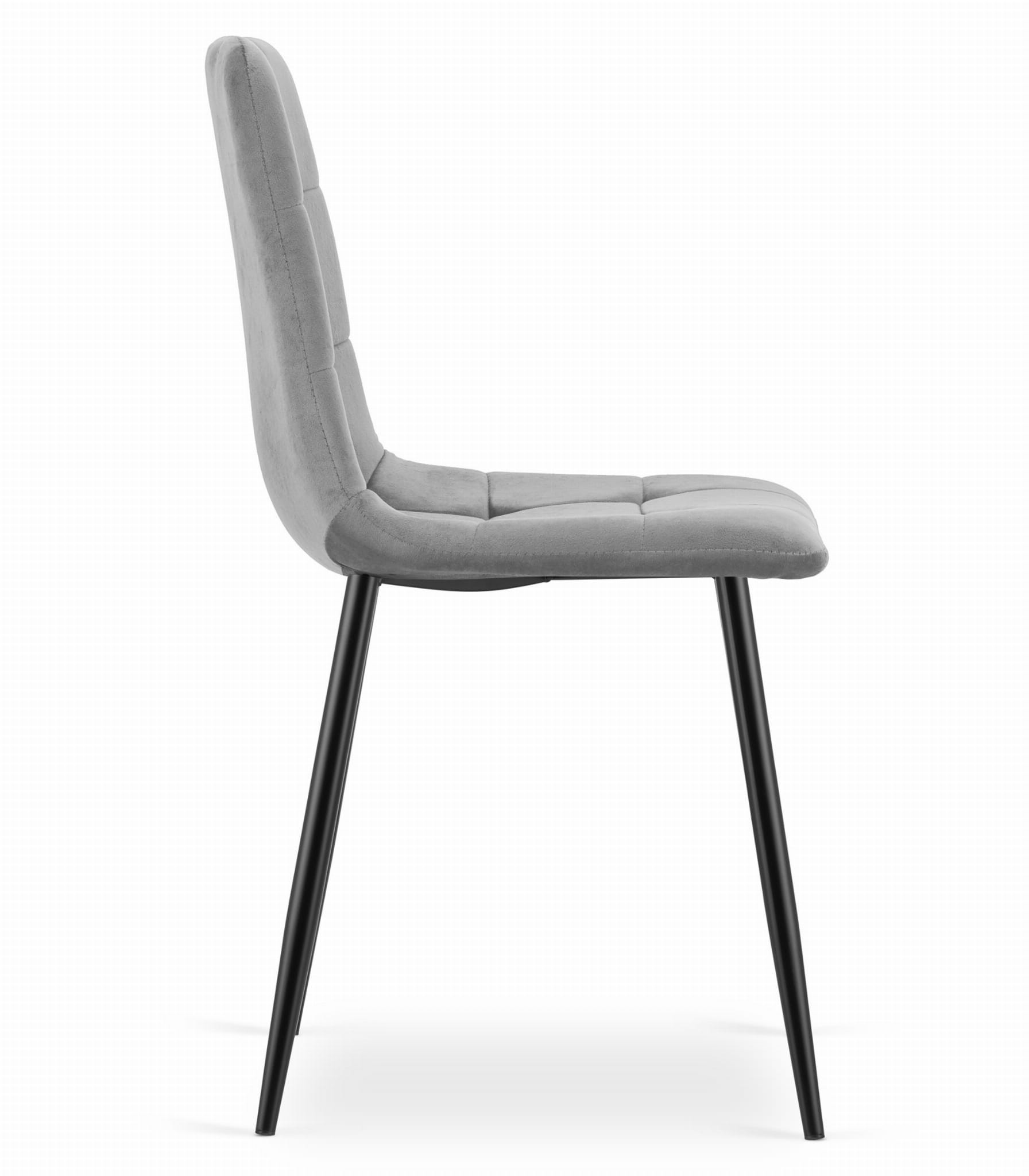 Jídelní židle KARA sametová světle šedá / černé nohy