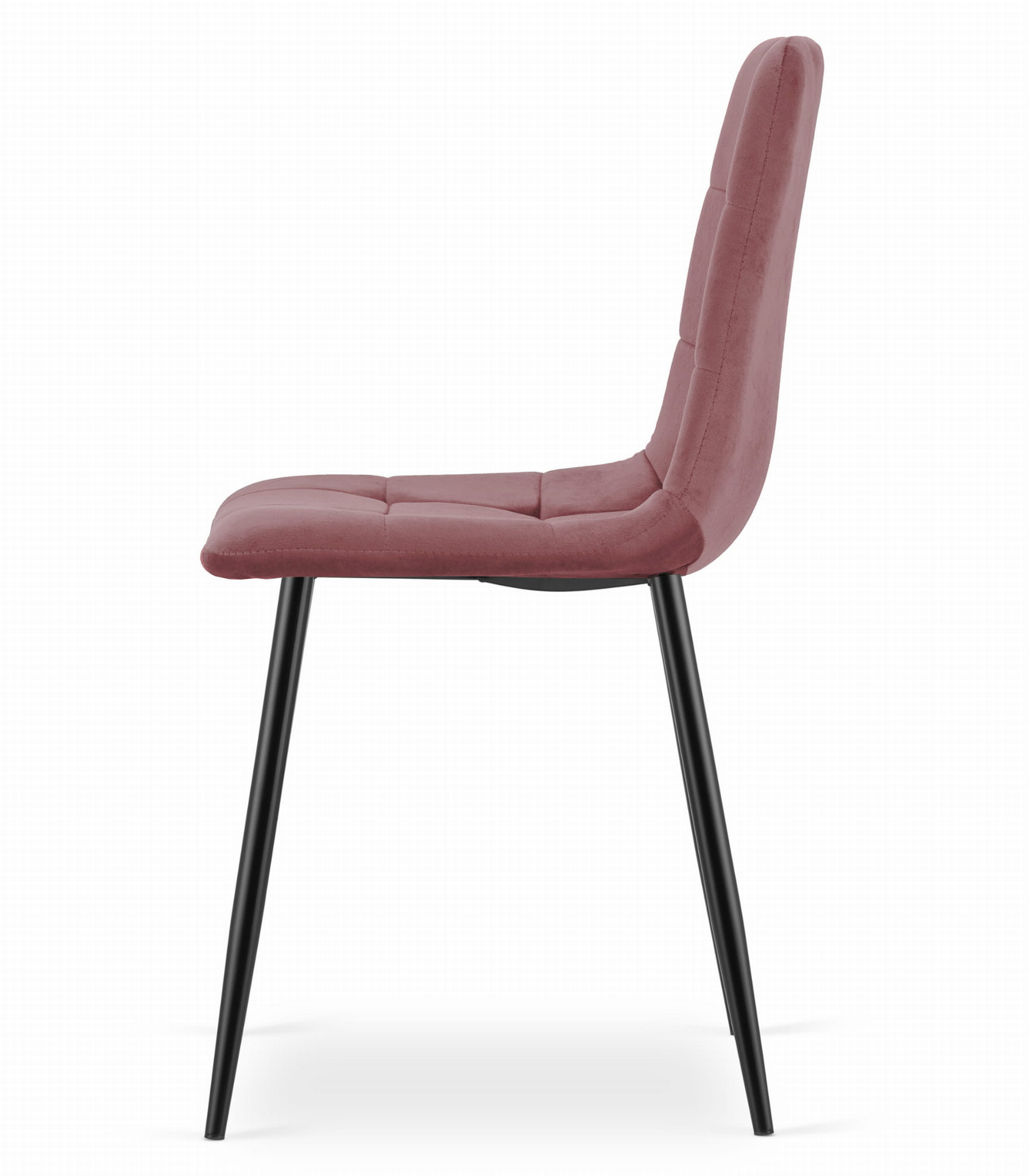Set tří jídelních židlí KARA sametové růžové / černé nohy (3ks)